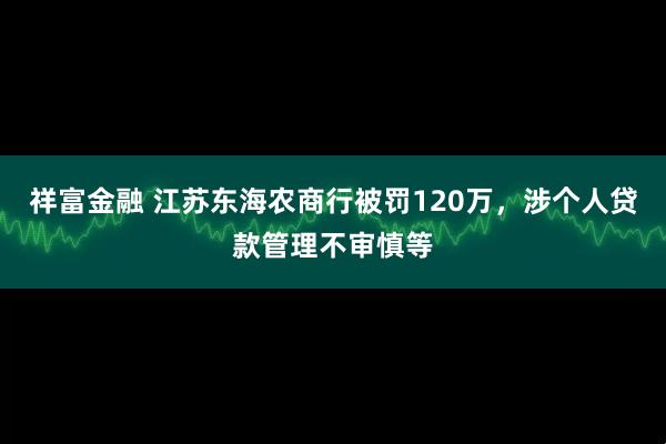 祥富金融 江苏东海农商行被罚120万，涉个人贷款管理不审慎等